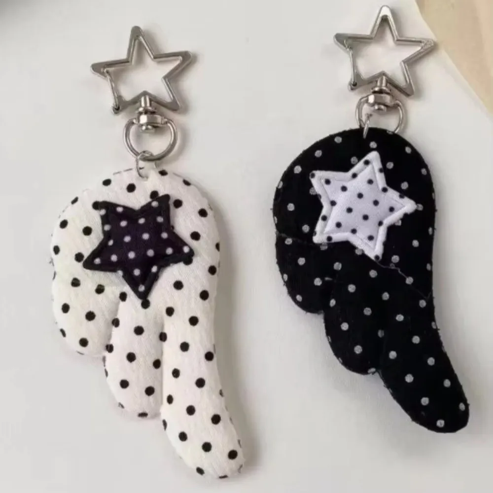 Korean Style Backpack Pendant Fabric Small Bag Hanging Charm Lightweight Point Star Wings Design Mobile Phone Decoration