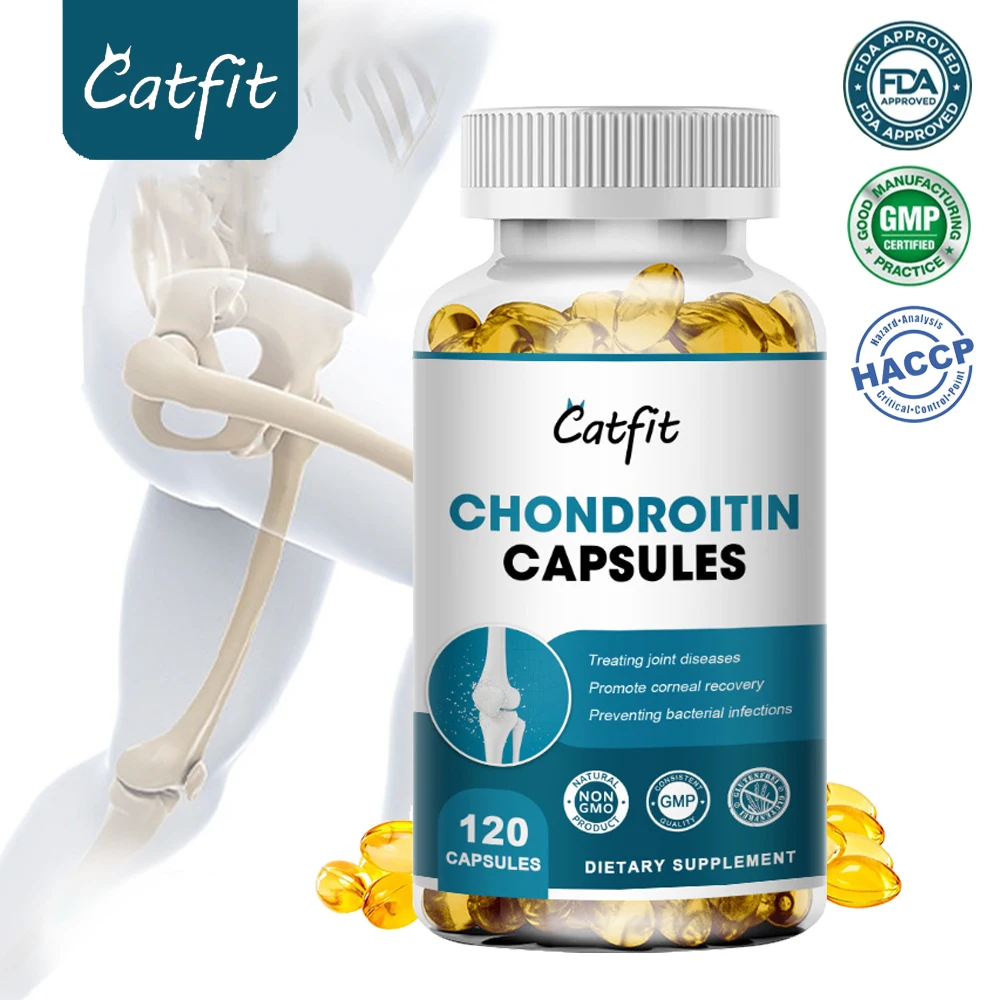 Catfit Glucosamine Chondroitin Capsules Improving Osteoporosis Bone Joint Pain Support&Health Collagen Peptides for Adults