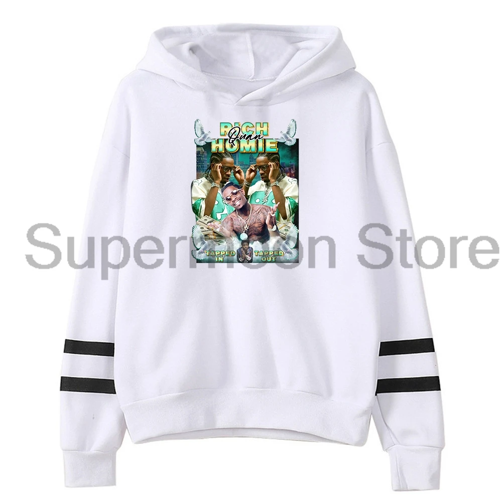 Rapper Rich Homie Quan Rip Vintage Hoodie Unisex Pocketless Parallel Bars Sleeve Streetwear Women Men Hooded Sweatshirt