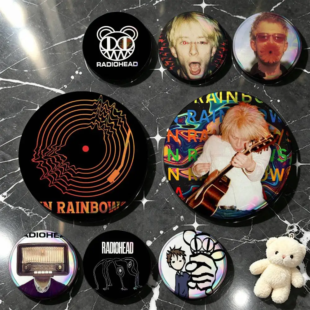 R-Radiohead In Rainbows Enamel Pin Tinplate Round Brooch Cosplay Nijigen Otaku Culture Badge 25mm 32mm 44mm 58mm