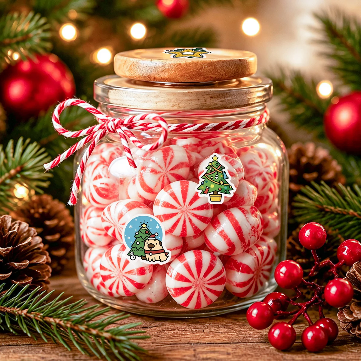 500pcs/roll Christmas Gift Stickers Merry Christmas Decor for Home 2026 Self-Adhesive Envelope Label Navidad Natal New Year 2027