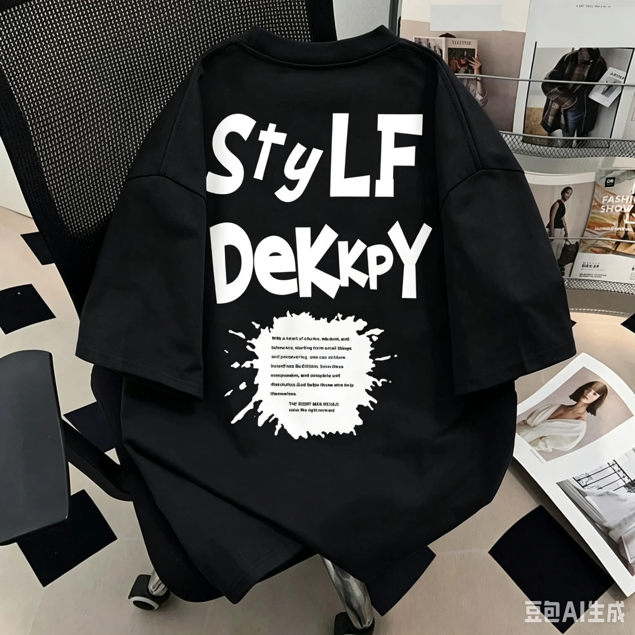 American Retro Street Style Creative Lettering Print Men's and Women's Short-Sleeved T-Shirt