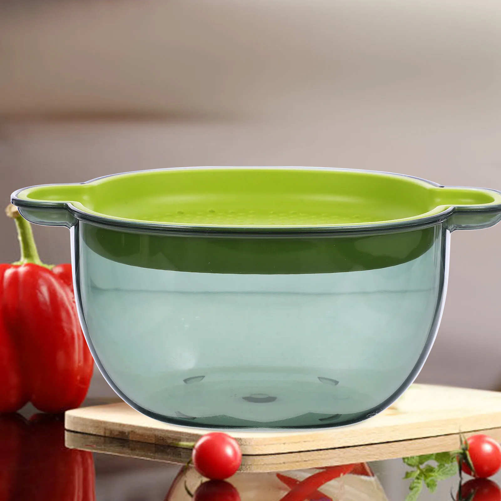 

Double Layer Kitchen Drain Basin Fruit Vegetable Washing Colander Plastic Strainer Basket Reusable Hygienic Filter