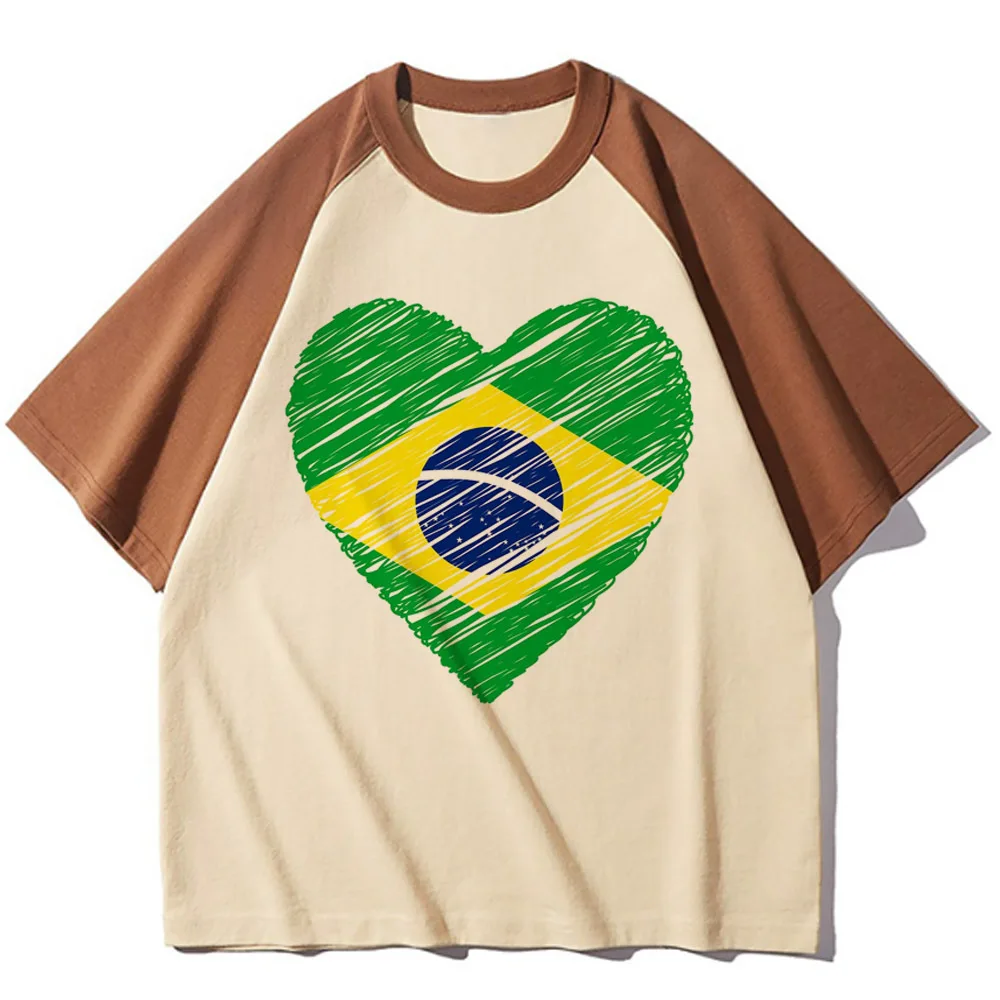 Brazil shirt girl kawaii Psychedelic korean clothes streetwear Punk Grunge t shirt Colorful kawaii harajuku Y2k Grunge anime