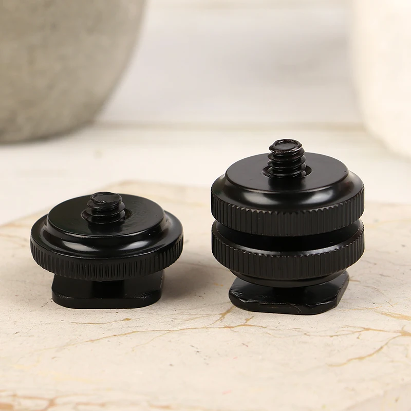 1/4 Hot Shoe Mount Phone Holder Dual Nut Cold Shoe Adapter Bracket For GoPro Hero Accessories For Canon Sony Nikon DSLR Camera