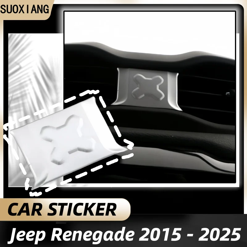 

Car ABS Chrome Center Air Conditioning AC For Jeep Renegade 2015 - 2025 Outlet Vent Cover Sticker Trim Interior Accessories