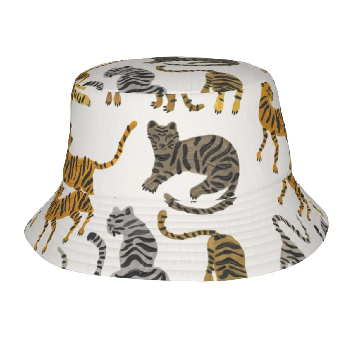 Summer Beach Hatwear Tiger Collection Bucket Hat Streetwear Girl Sun Hats Bob Hats Foldable Fishing Fisherman Hats Outdoor