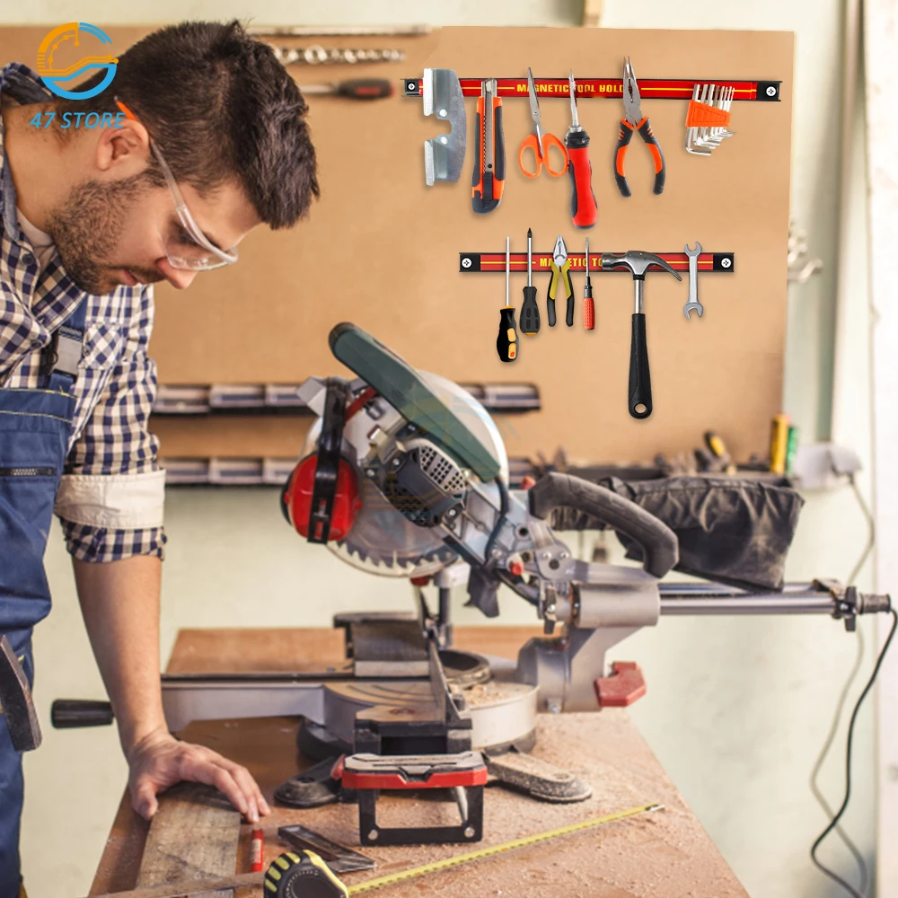 Magnetic Holder Metal Magnet Tool Organizer Bar Long Strip Garage Workshops Hardware Storage Restore Warehouse Rack Factory