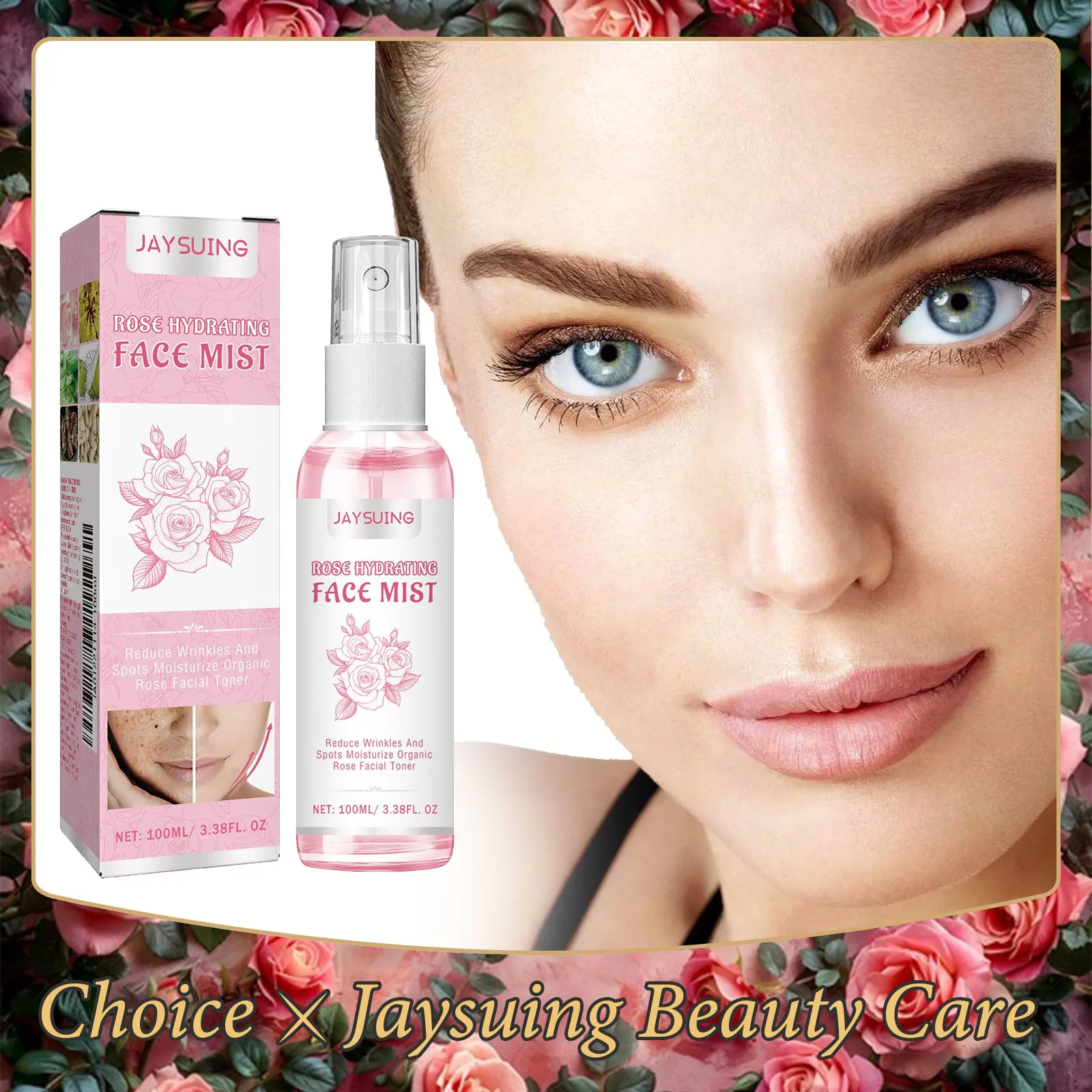 

Rose Water Spray Facial Toner Moisturizing Oil Control Shrink Skin Rejuvenation Improve Roughness Hydrating Refreshing Face Mist