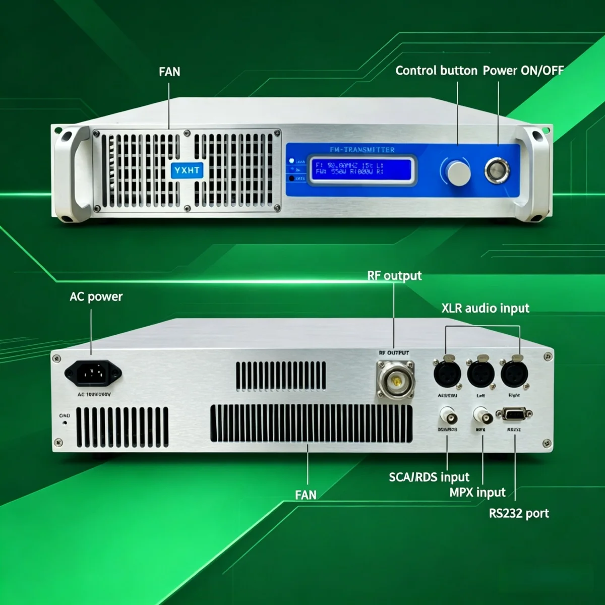 

Community YXHT-1, 350W FM Transmitter, Emergency Rescue Broadcast, High Reliability, Smart Temp Control