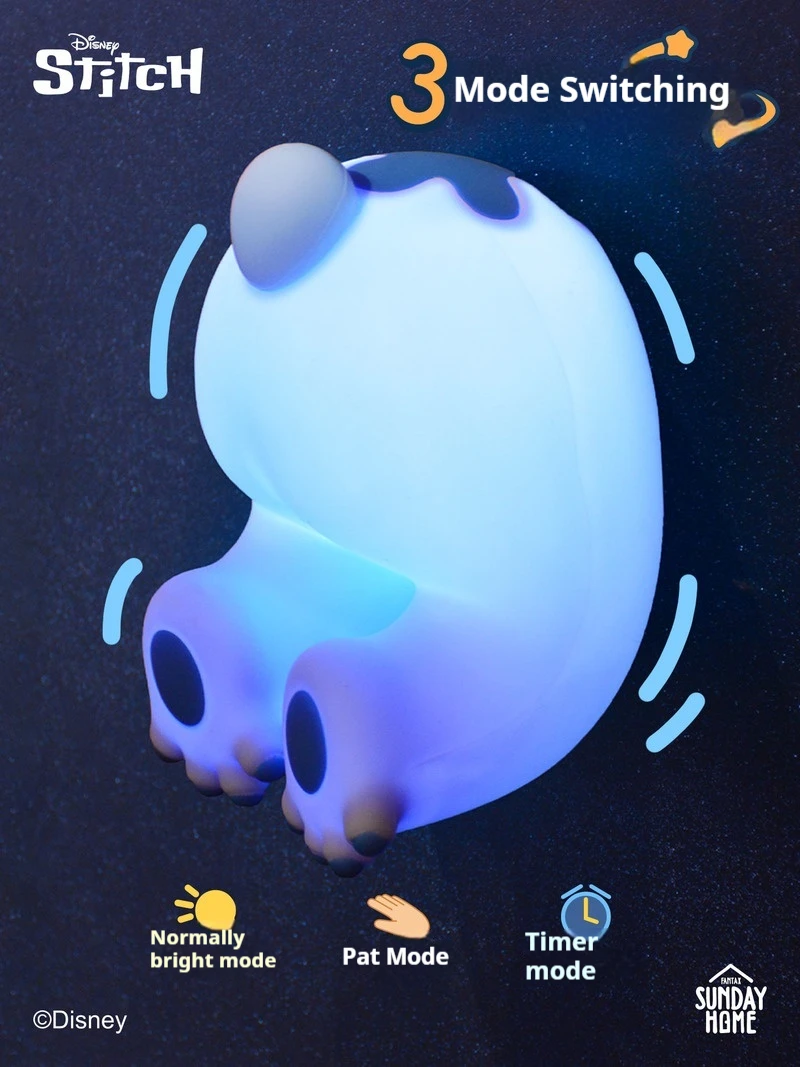 Original Stitch Lamp Cartoon Figure Butt Magnetic Night Light Desktop Ornament Bedroom Decoration Children's Birthday Xmas Gift