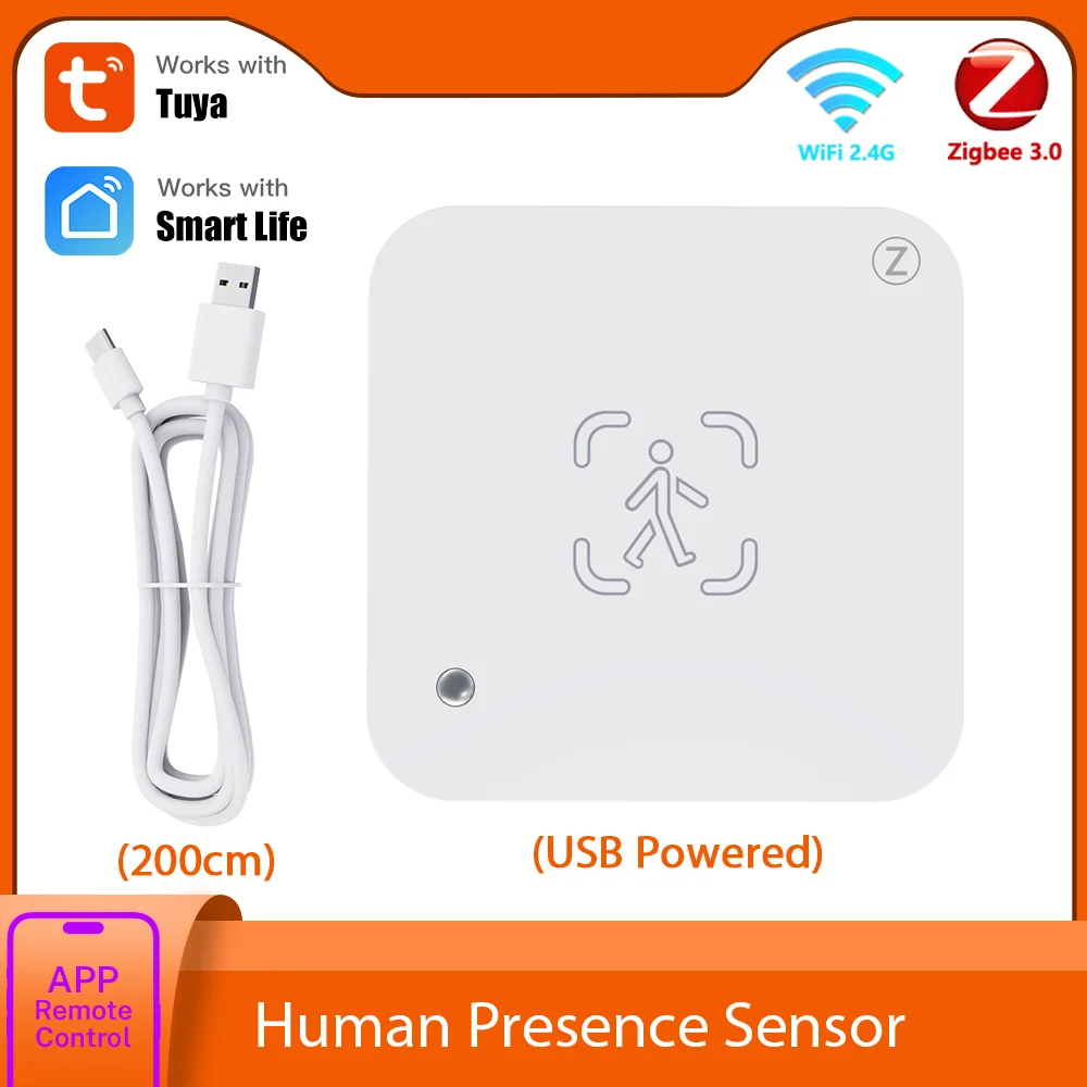 Tuya Zigbee أو WiFi مستشعر الوجود البشري MmWave كاشف الرادار مع مستشعر الإنارة لتطبيق الحياة الذكية استبدال مستشعر PIR
