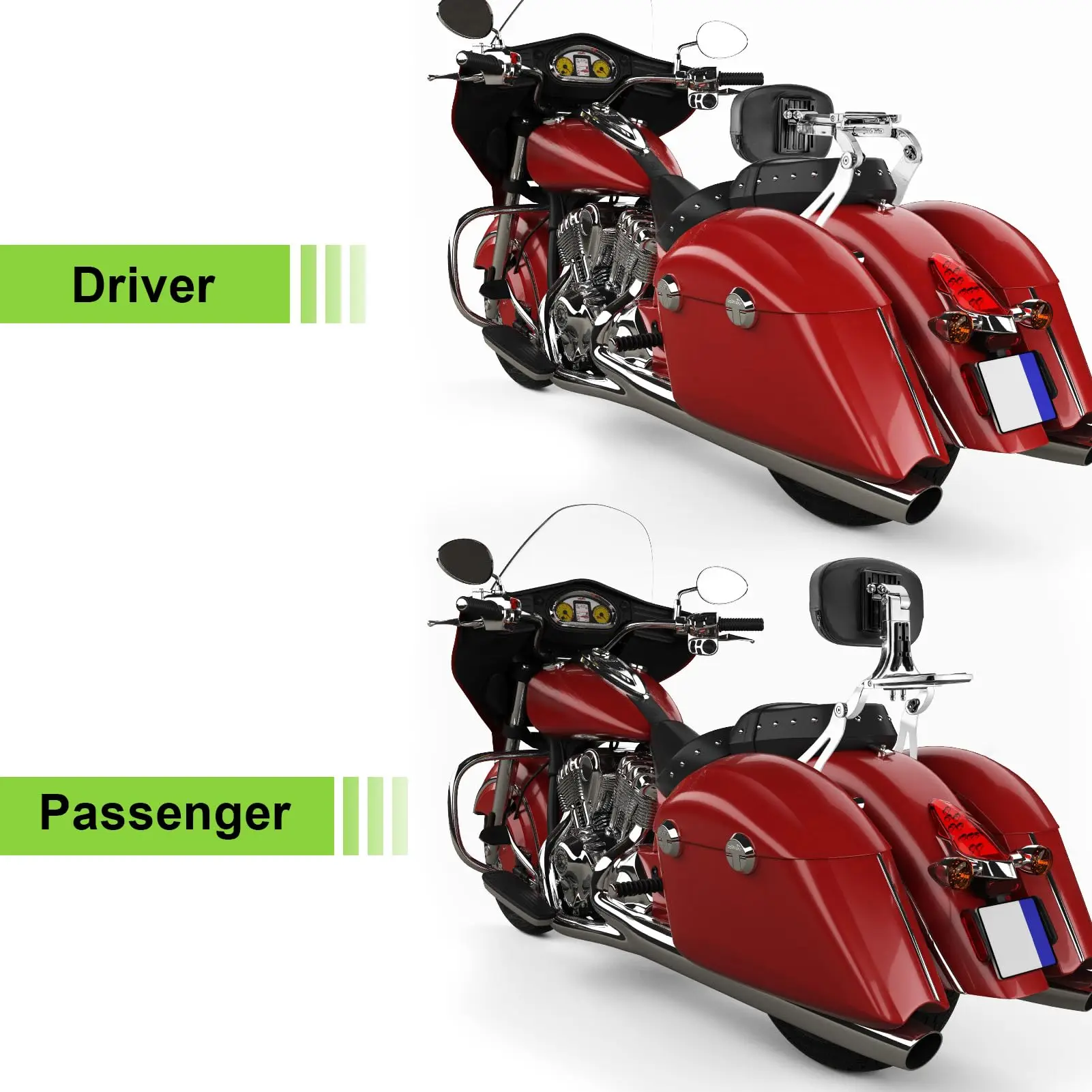 Adjustable Backrest Sissy Bar Compatible with 2014-2024 Indian Chieftain Dark Horse Vintage Challenger Springfield Models