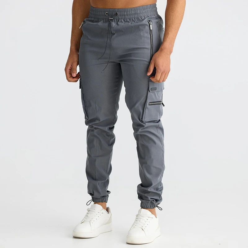 

Men's dropship elastic waist Cargo Pants streetwear baggy Tactical Hiking pants trousers clothes for men