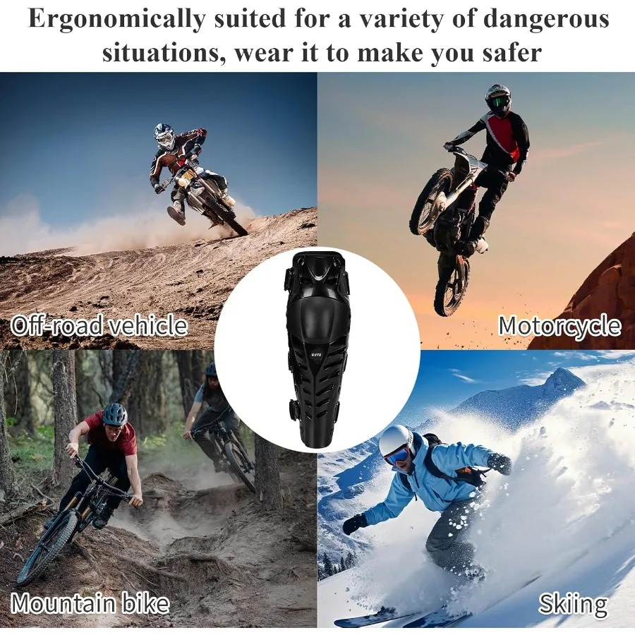 Rodilleras ajustables de manga larga con protección antideslizante y a prueba de golpes para motociclismo y ciclismo de montaña 1 par para