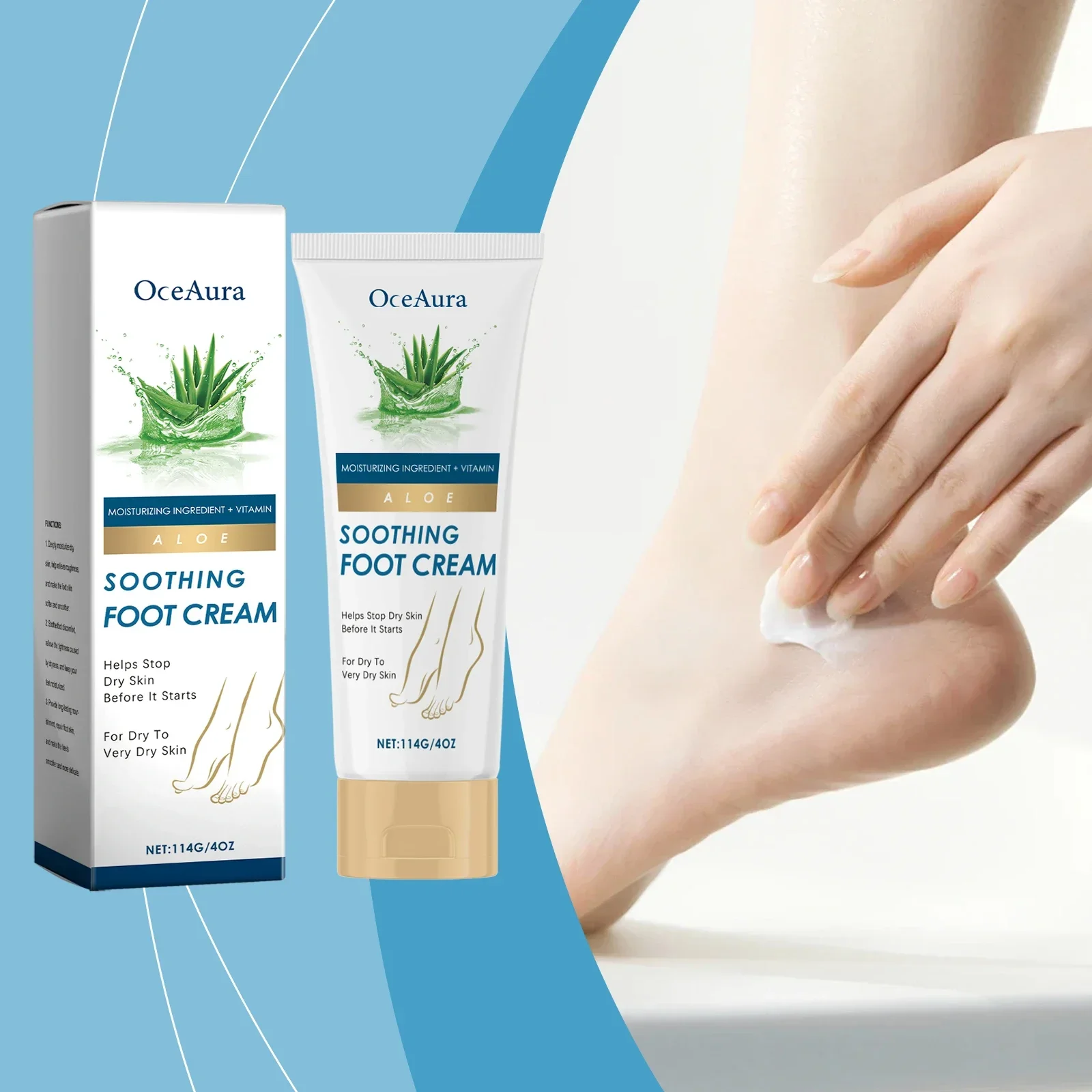 كريم الألوة فيرا لترطيب البشرة بلطف وتحمي كريم العناية بالقدم الجافة والخشنة