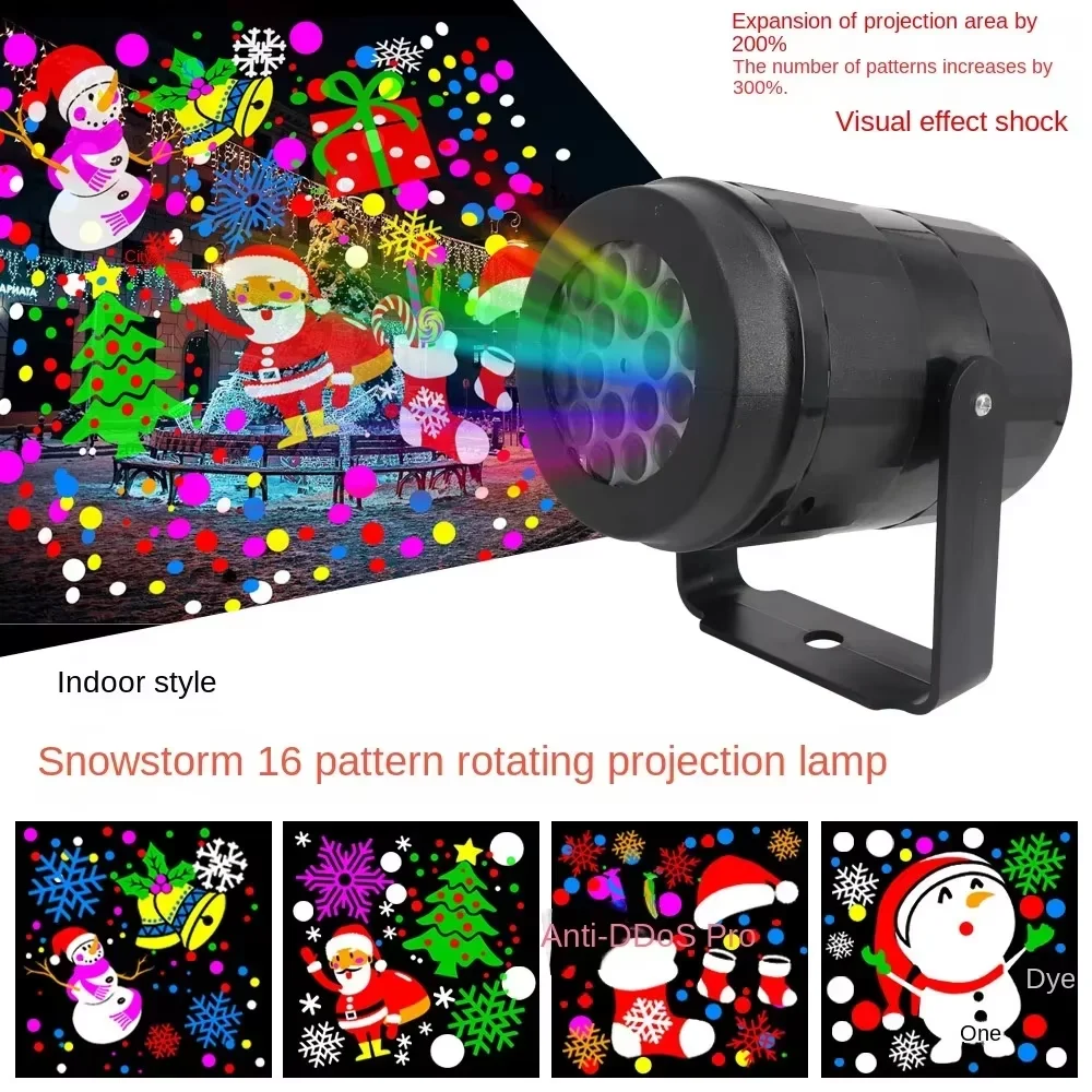 /LEDSnowflake Christmas Projector Lamp USB Powered Snow Projection Light 360°Adjustable Xmas Home Garden Yard Holiday Decoration