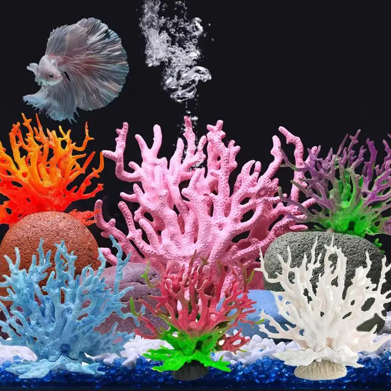 Plantas de pecera de simulación de Coral, decoración de paisaje de múltiples colores, accesorios de decoración de Acuario, terrarios