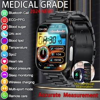 2024 New Uric Acid Blood Fat Smart Watch ECG Blood Glucose Heart rate Blood Pressure Bluetooth call Health Smartwatch For HUAWEI