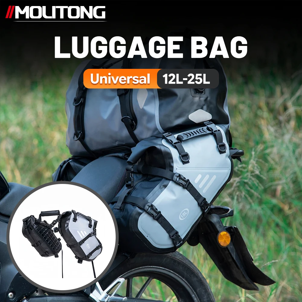 Motorcycle Saddle Bags 12L 18L 25L Waterproof TPU Side Luggage Bag Universal Compact Panniers for Adventure Touring Off-Road