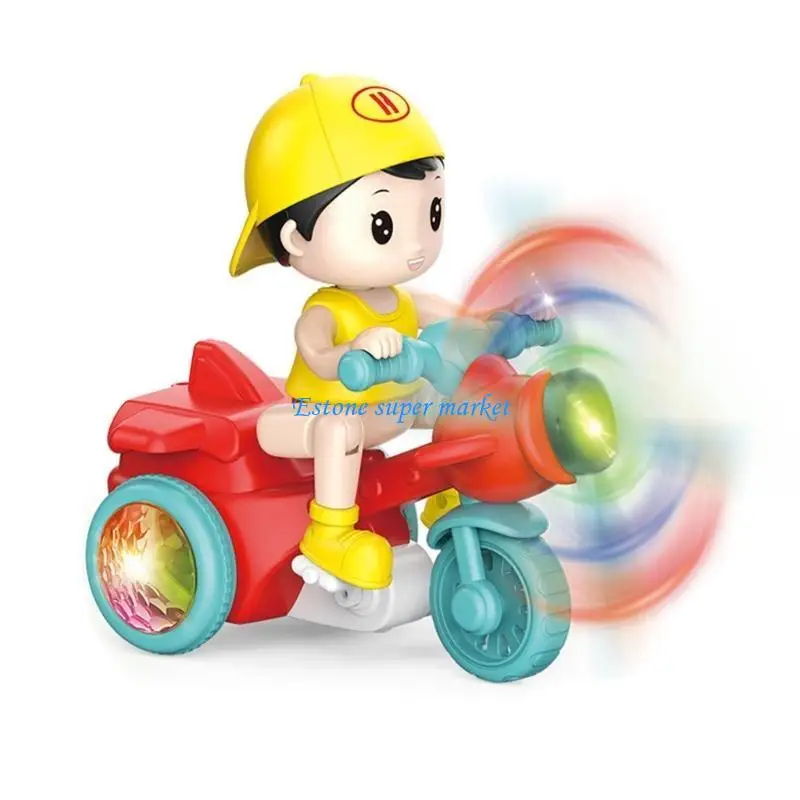 090B 360° Rotation Stunt Tricycle Toy Children Electric Tricycle Toy with Light&Music