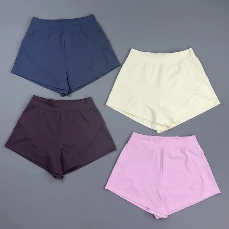 Sports Shorts Women High Waist Elastic Wide Waistband Athletic Shorts Loose Anti‑Chafe Workout Gym Jogging Fitness Short Pants