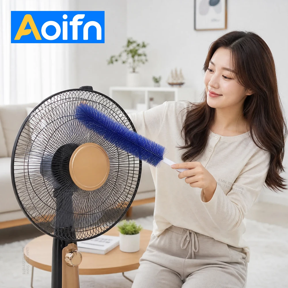 Aoifn Fan Dust Removal Brush, Multifunctional Fan Brush, Dust Duster, Bendable Screen, Blinds, Encrypted Cleaning Brush