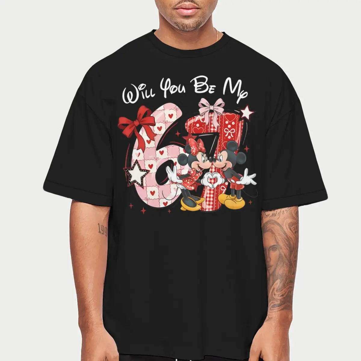 "سوف أن تكون بلدي." ميكي ماوس ستة سبعة جرافيك تي شيرت كلاسيكي أنيمي شخصية عيد الحب القطن Y2K بلايز النساء 67 تيز
