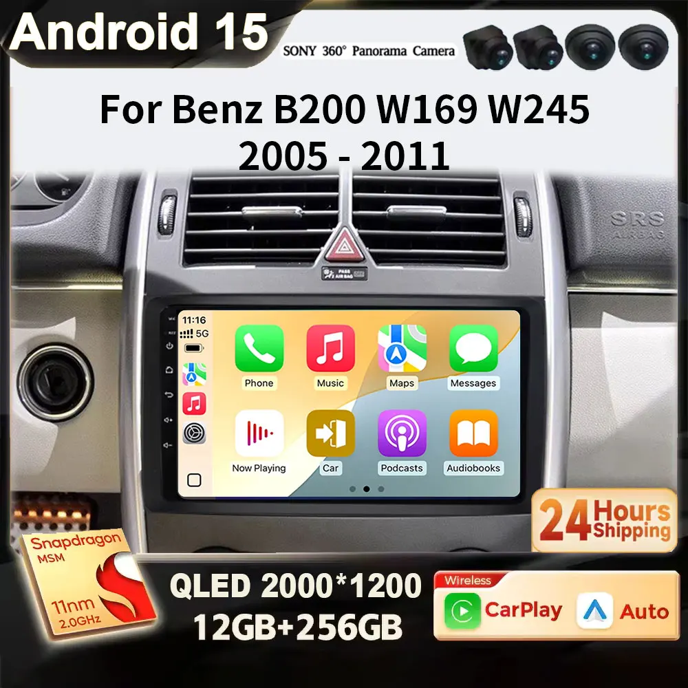 

Для Mercedes Benz B200 Sprinter W906 W639 AB Class W169 W245 Android 15 Carplay Viano Vito Автомобильная стереосистема Ultimedia Video Player 4G