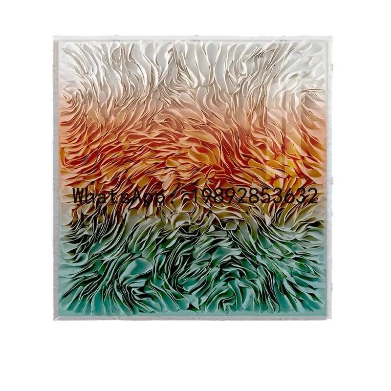 P4-1 light luxury  3D three-dimensional physical installation painting gradual change color acrylic living room