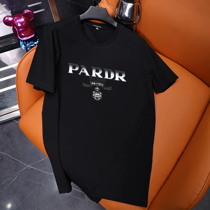 

Роскошная брендовая хлопковая футболка унисекс для мужчин и женщин, модные топы с короткими рукавами и графическим принтом, Новое поступление, повседневная повседневная футболка в стиле ретро с буквенным принтом