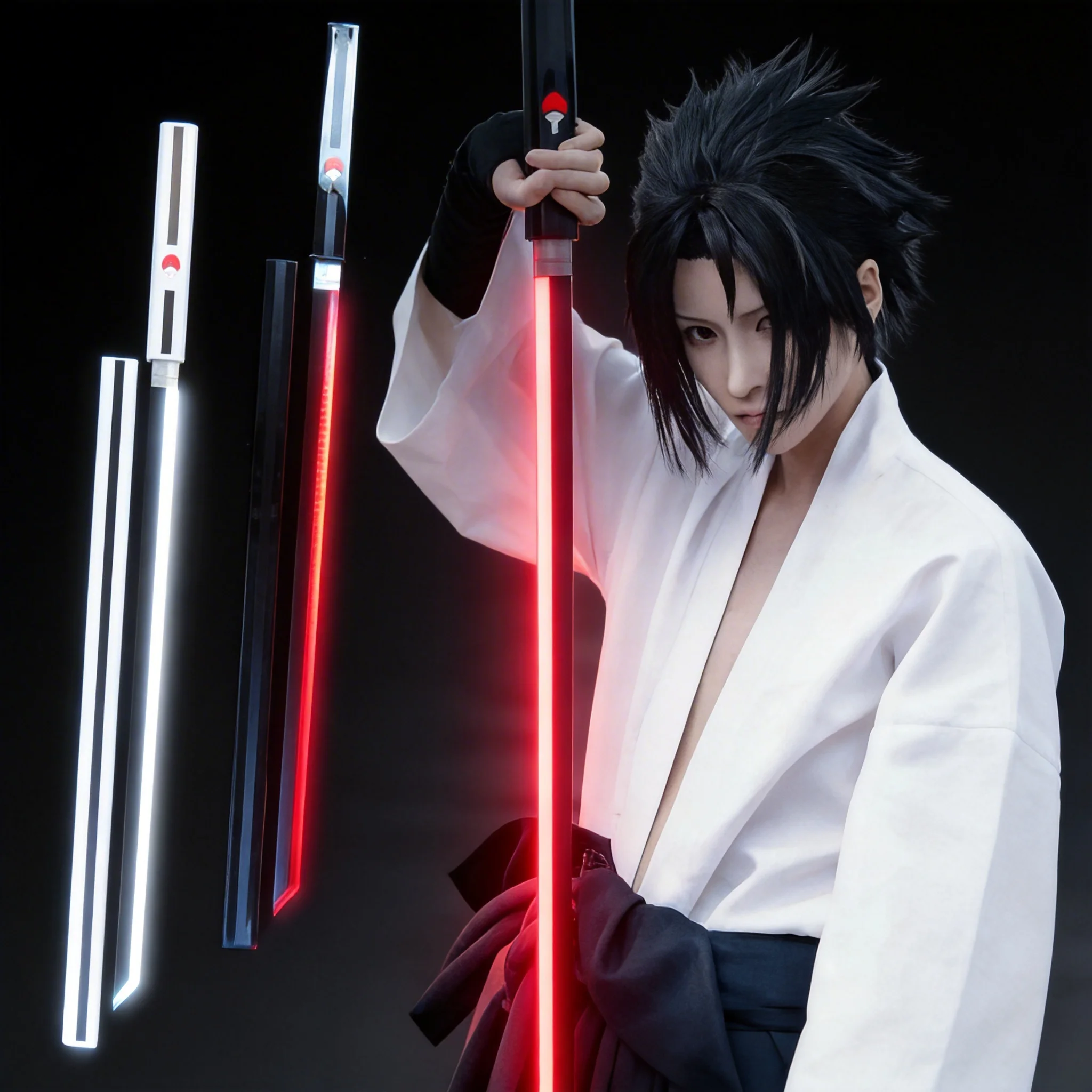 

100cm Bright Uchiha Sasuke Katana Led Light Sword Anime Cosplay Naruto Ninja Knife Real Size Japanese Katana Samurai Sabre Toy