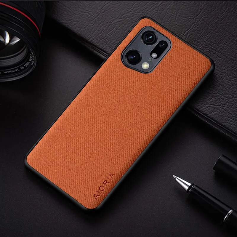 Premium Case For Oppo Find X5 X3 Pro Lite coque Simple Design Textile Leather Phone Cover for oppo find x5 pro case funda