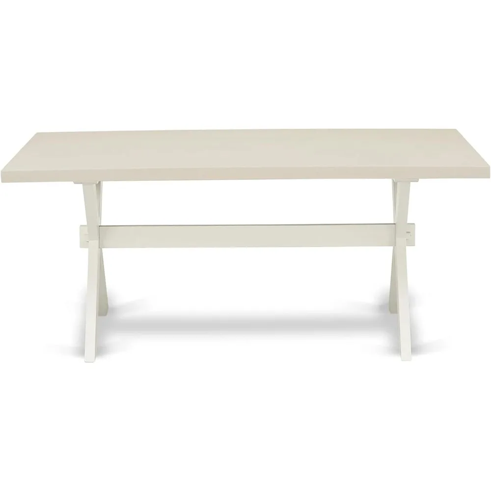 XT027 X-Style Mesa de jantar moderna de meados do século - um tampo de mesa de cozinha retangular com pernas elegantes, 40 x 72 polegadas,