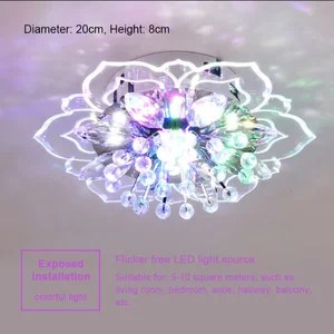 Kreativer Kristallblume Kronleuchter, höhle hellgetriebene, Anhängerlampe, Küchendekoration, Schlafzimmer, Korridor, Wohnzimmer 10 Hauptverkaufsfabrik von Kristallleuchter - №8