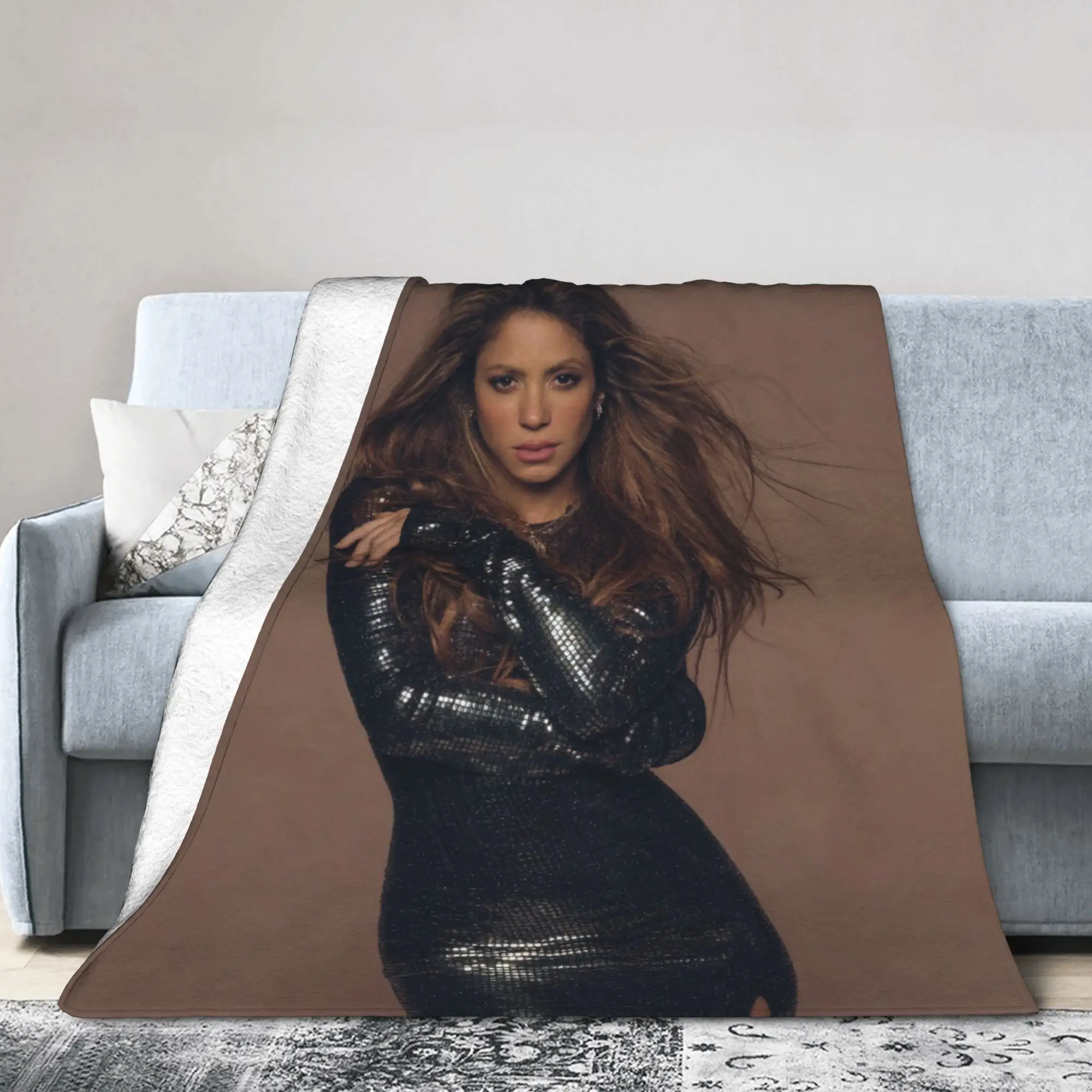 Singer S-Shakira Blanket Velvet Print  Multifunction Super Warm Throw Blankets for Bedding Outdoor Bedspreads