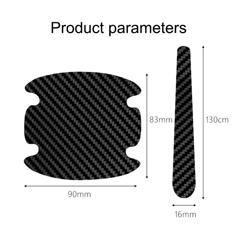 8PCS For Skoda Octavia Fabia Superb Karoq Car Styling Door Handle Sticker Carbon Fiber Scratches Resistant Cover Door Bowl Film