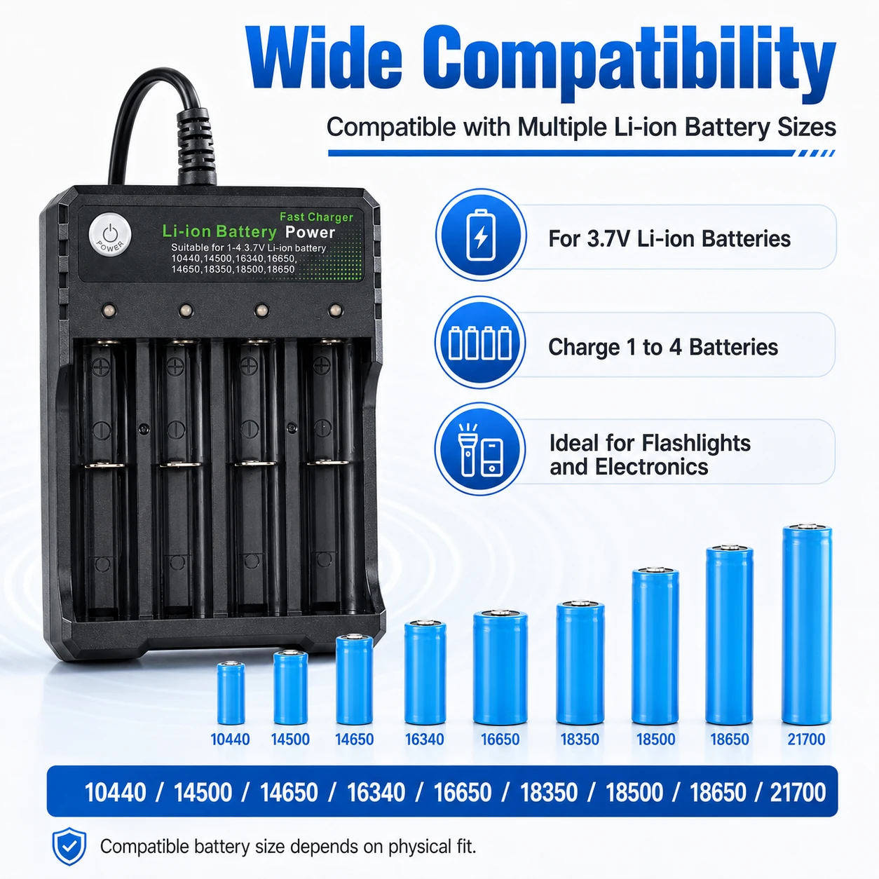 18650 Li-ion Battery Charger 4 Slots AC 110V 220V EU/US Dual For 18500 Charging 3.7V 4.2V Rechargeable Charge for 18350
