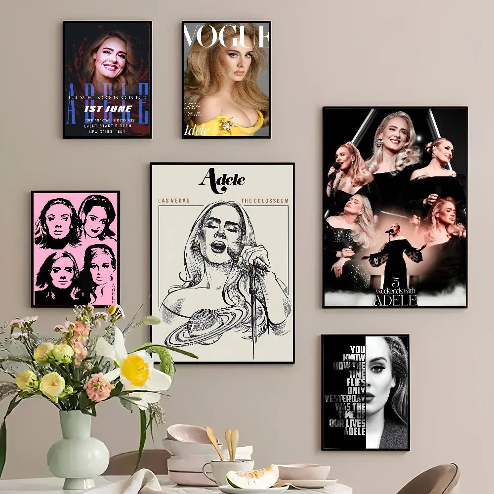 Singer Adele Classic Movie Posters Waterproof Paper Sticker Coffee House Bar Decor Art Wall Stickers