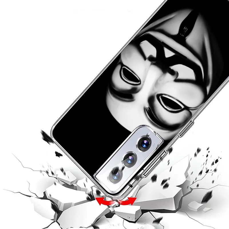 Anonymous V for Vendetta Mask Phnoe Case for Samsung Galaxy S23 S24 Ultra S22 Plus S21 S20 FE S10E S10 S9 S8 + Unique Cover Coqu