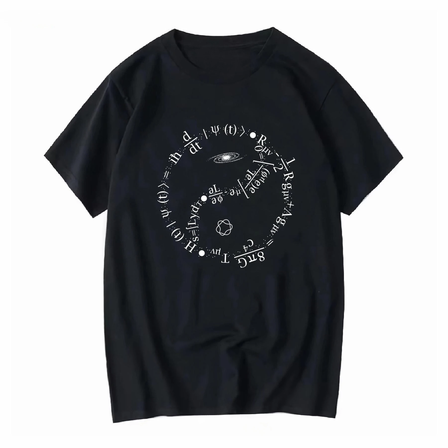 2026 New Quantum Mechanics Formula String Theory Maths Universe T Shirt Black Short Sleeves Vintage Washed Unisex Graphic Summer