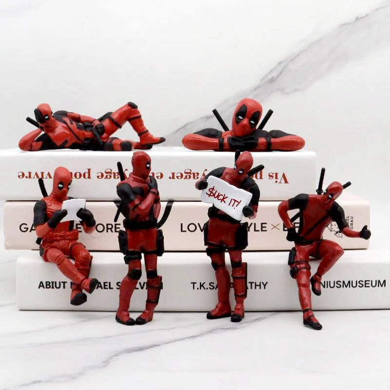 Deadpool Attendant Model Decoration Handsome Doll Posture Anime Surrounding Movie Super Hero Home Figure Ornament Kids Toys Gift