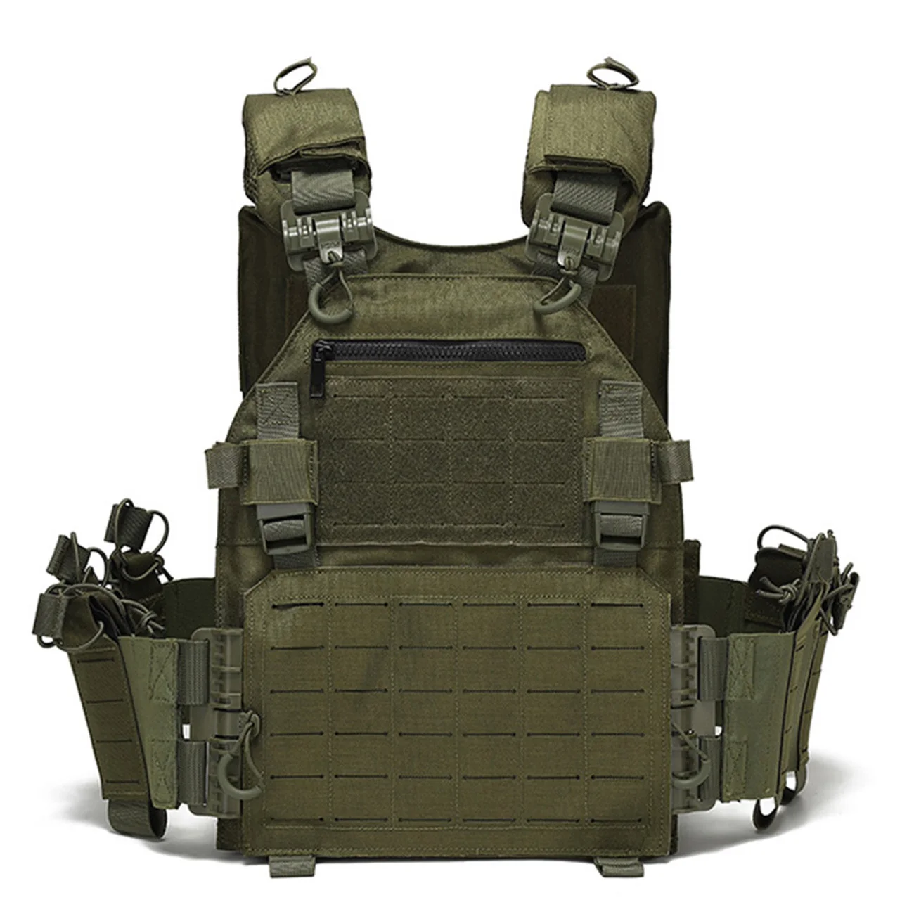 Lasergeschnittene Jagdweste mit Schnellverschluss-Schultergurt und verstellbarem Taillenumfang, MOLLE-System – Detail 14