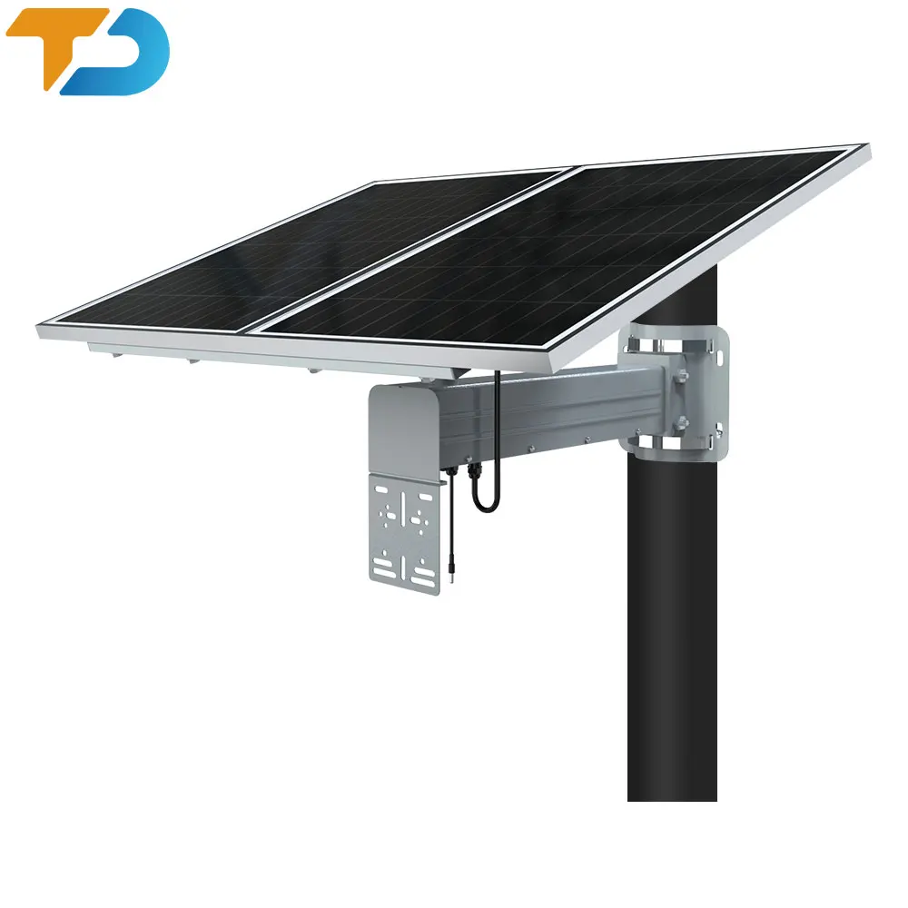 Tecdeft Construction Site Solar Cctv System 60w Solar Panel Lithium Battery 4g Cameras DC12v Solar Surveillance System