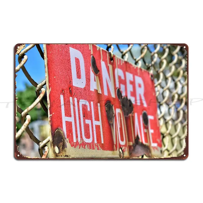 Danger High Voltage Metal Sign Poster Personalized Wall Decor Funny Designs Tin Sign Poster