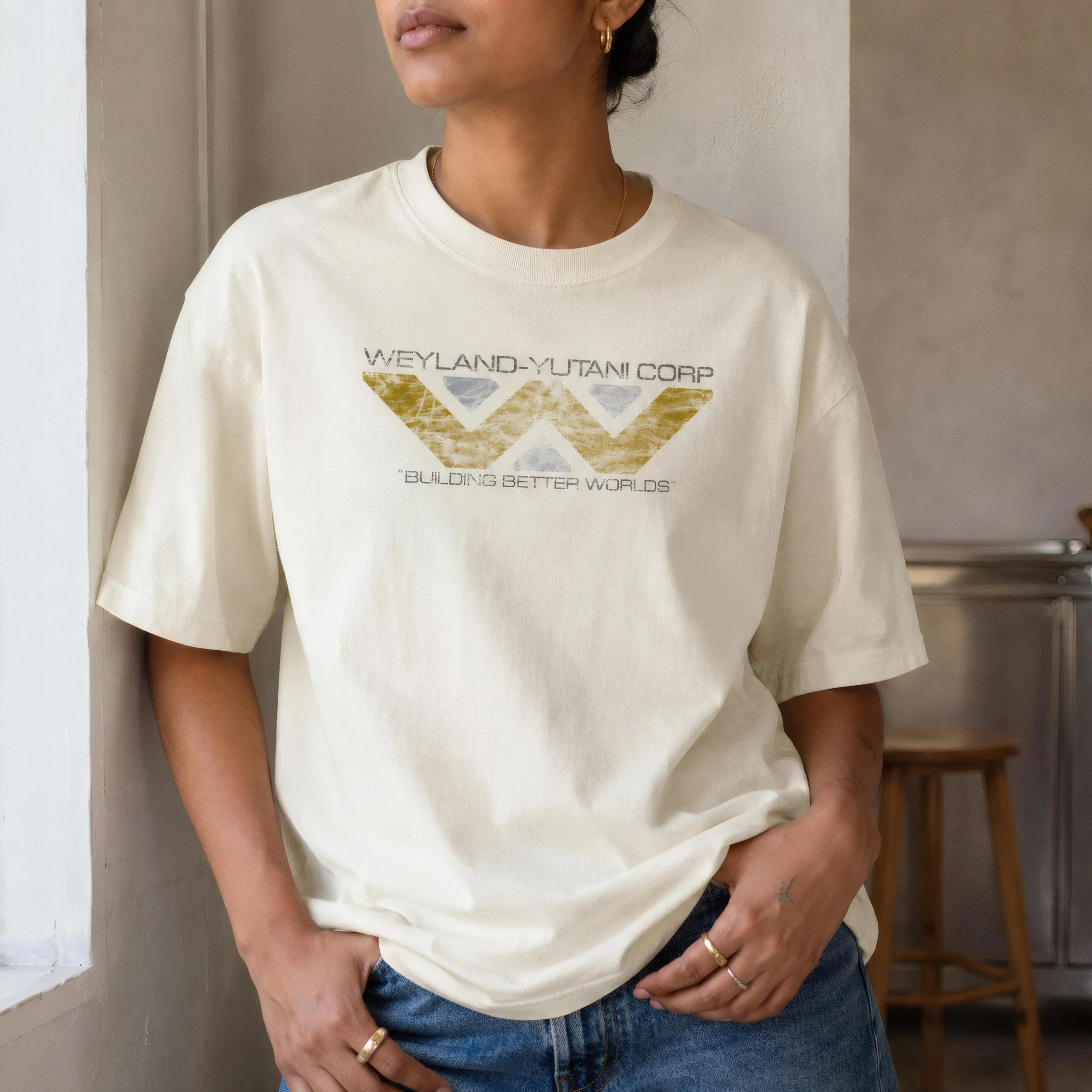 Weyland Yutani Shirt Alien Movie Tee Nostromo Retro Sci Fi Logo
