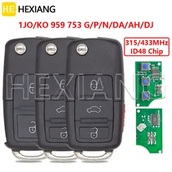 HE ID48 Chip 1J0 Or 1K0959753... Car Remote Key For VW Volkswagen Golf Passat Polo Bora Sharan Jetta Touran Leon Toledo