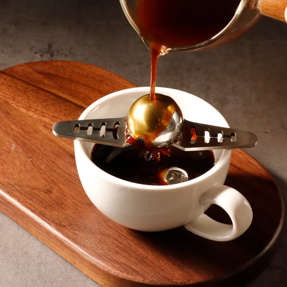 Reusable Coffee Ice Ball with Rack Stainless Steel Whiskey Stones Cooling Tool Espresso Accessories
