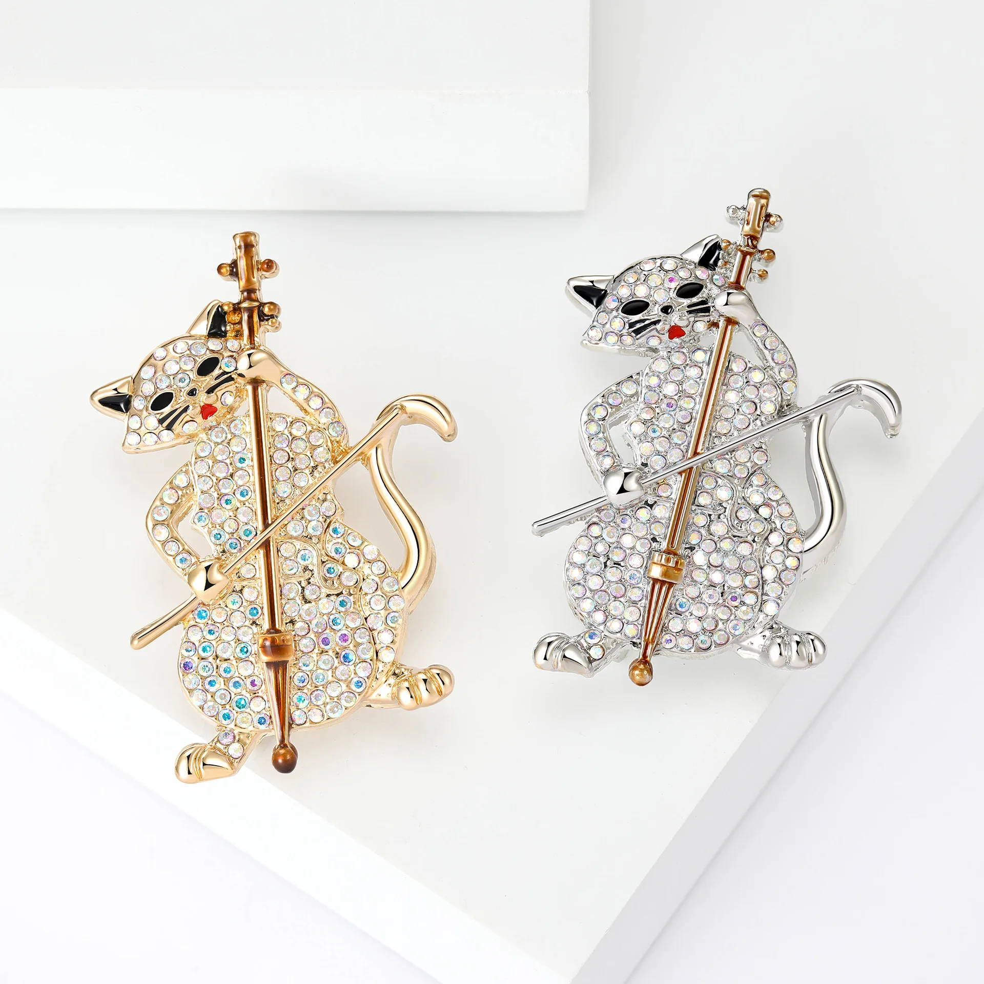 Women's Enamel Cello Brooch Unisex Instrument Pin Performance Activities Leisure Party Accessories Gifts