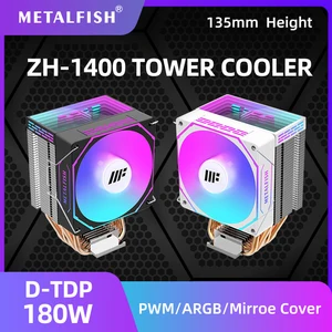 Metalfish ZH1400 CPU Enfriador 4 Pipes de calor 4PIN PWM Silent Argb Ventilador para Intel 1700 1200 115X 1366 2011 AM5 AM4 AM3 X99 X79 6 mejores ventas LGA1356 - №6
